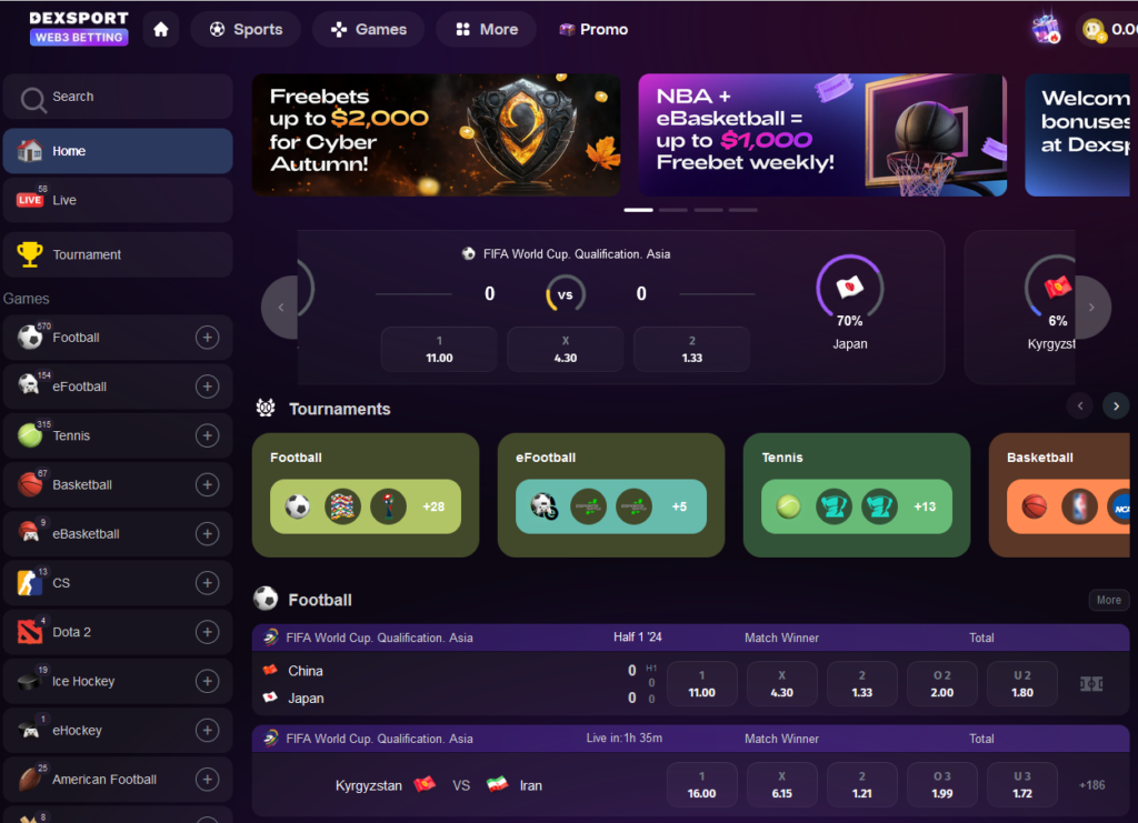 Design & User-Friendly Interface Dexsport.io