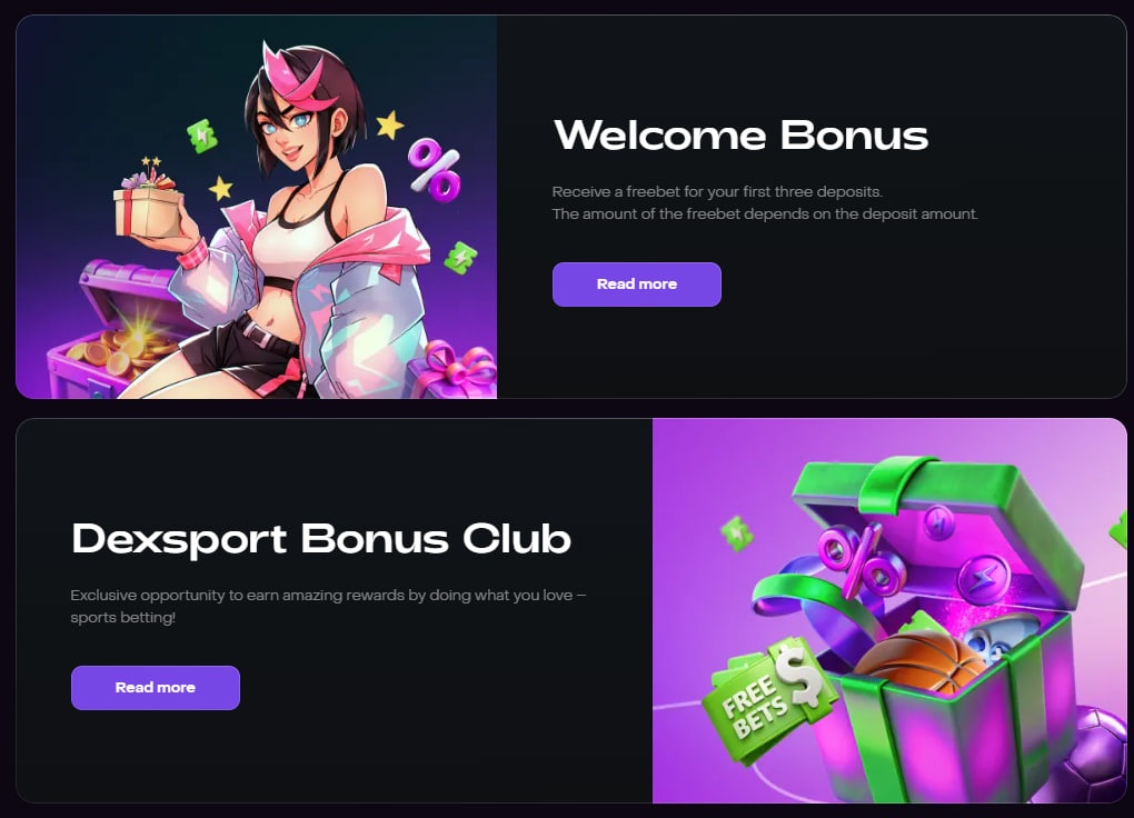 Bonuses & Special Promotions of Dexsport.io
