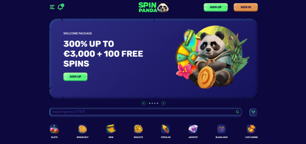 Introduction of Spin Panda Casino 1st image