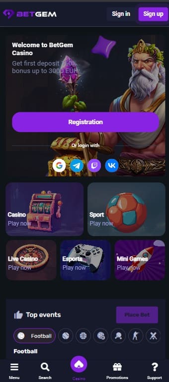 Betgem Casino Mobile Version