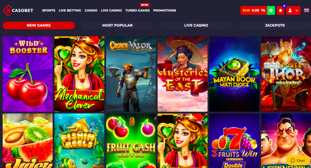 Casobet Casino games