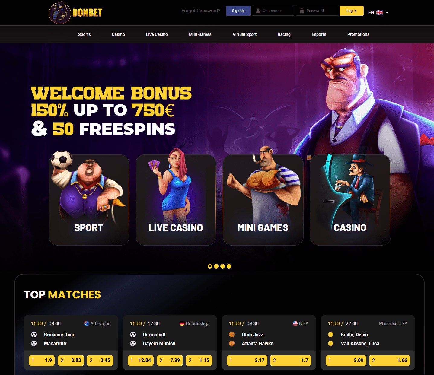 Donbet Casino Homepage