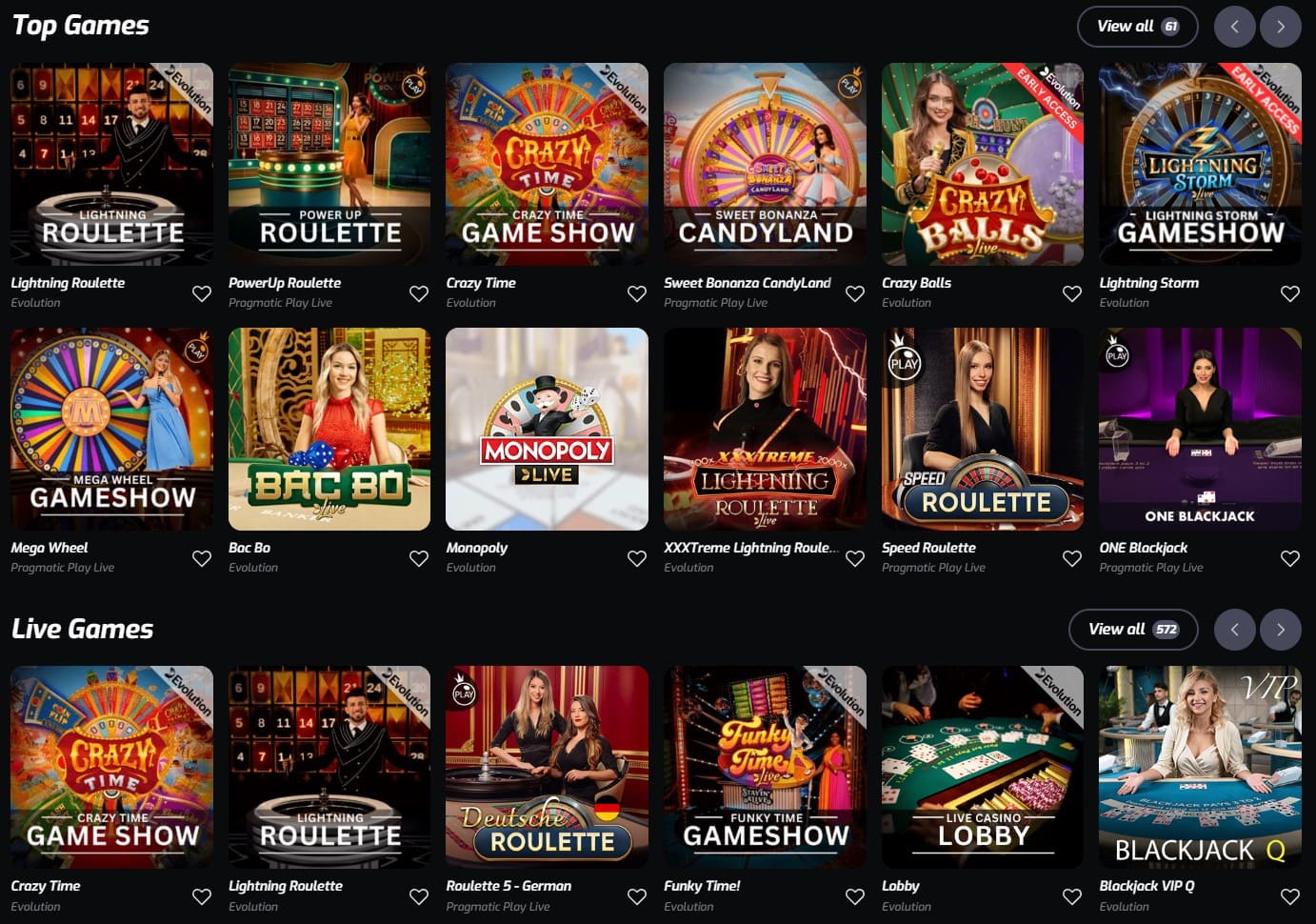 F7 Live Casino Games