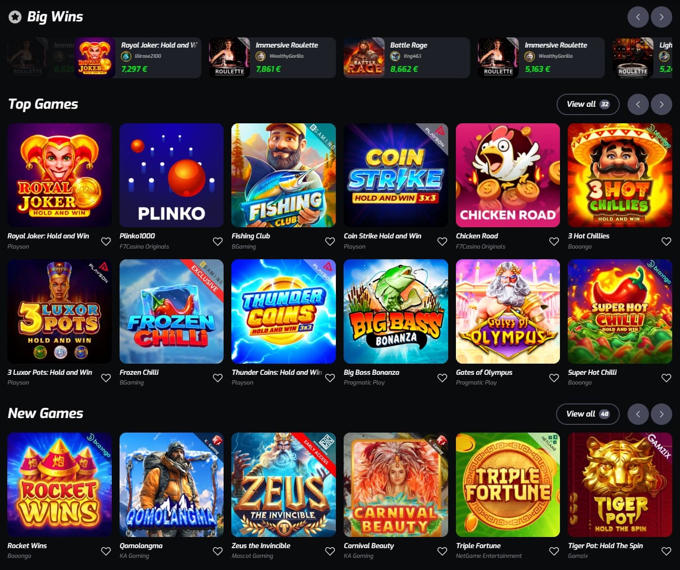 F7 Casino Slots Games