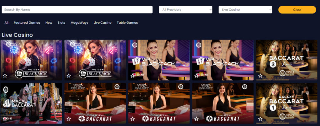 Galaxy Spins Casino live