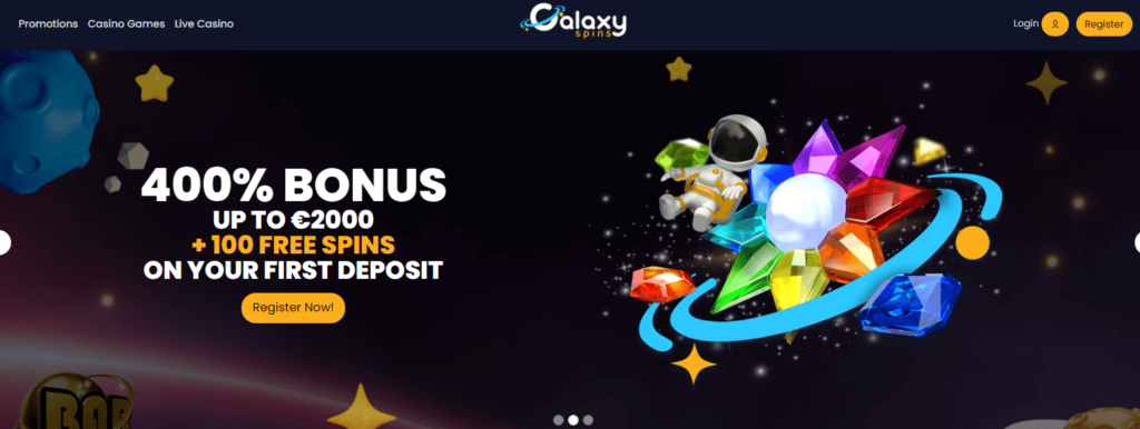 Galaxy Spins Casino mainpage