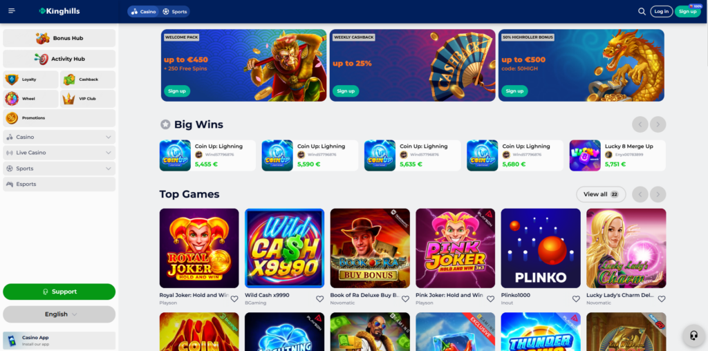 Diverse Gaming Variety in KingHills casino