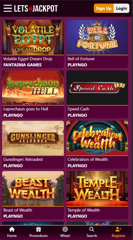 Lets Jackpot Casino mobile