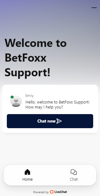 BetFoxx Casino Live chat
