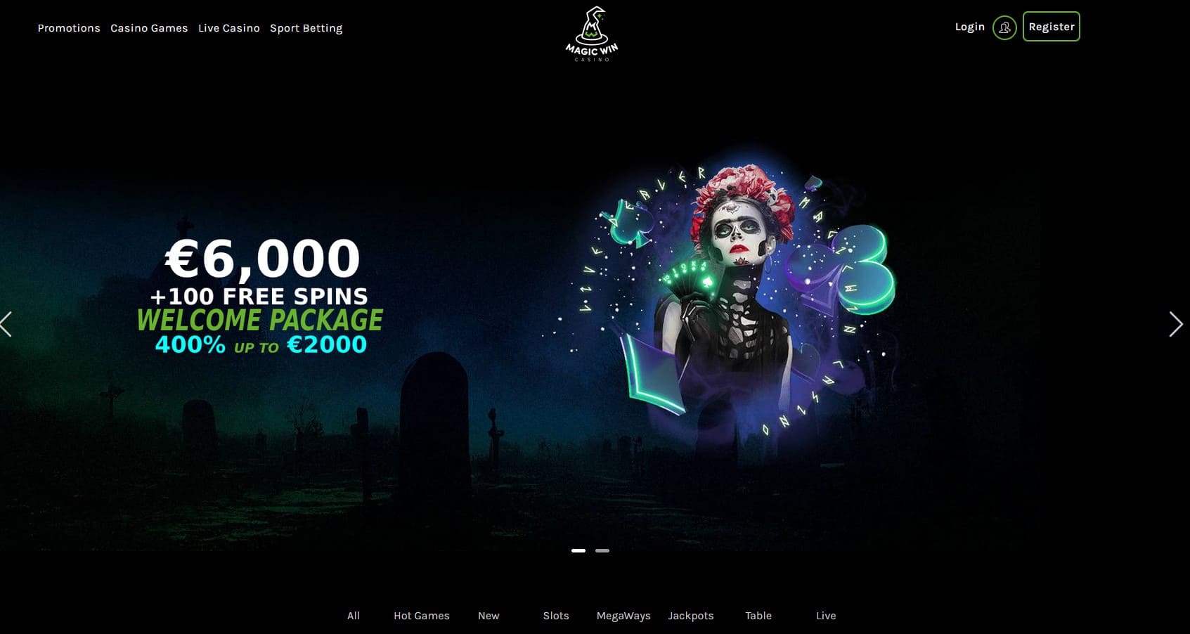 Magic Win Casino Homepage