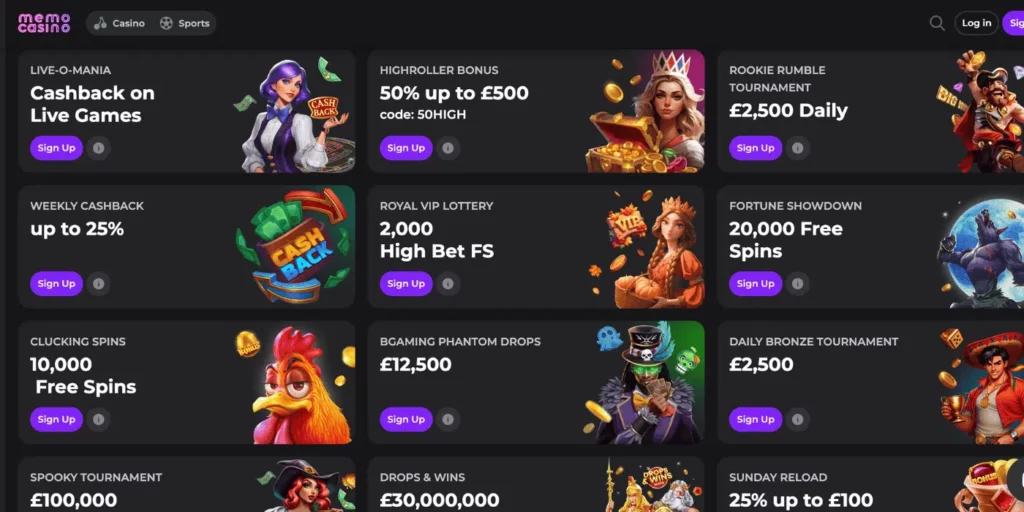 Memo Casino bonuses