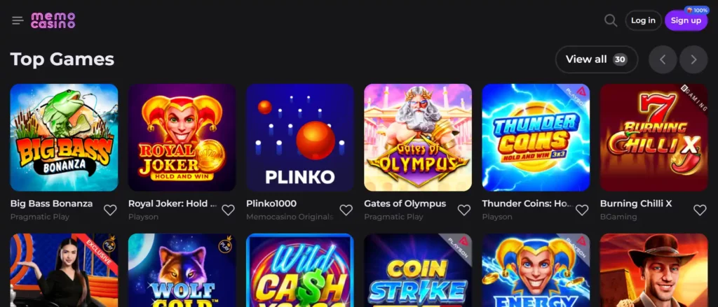 Memo Casino games