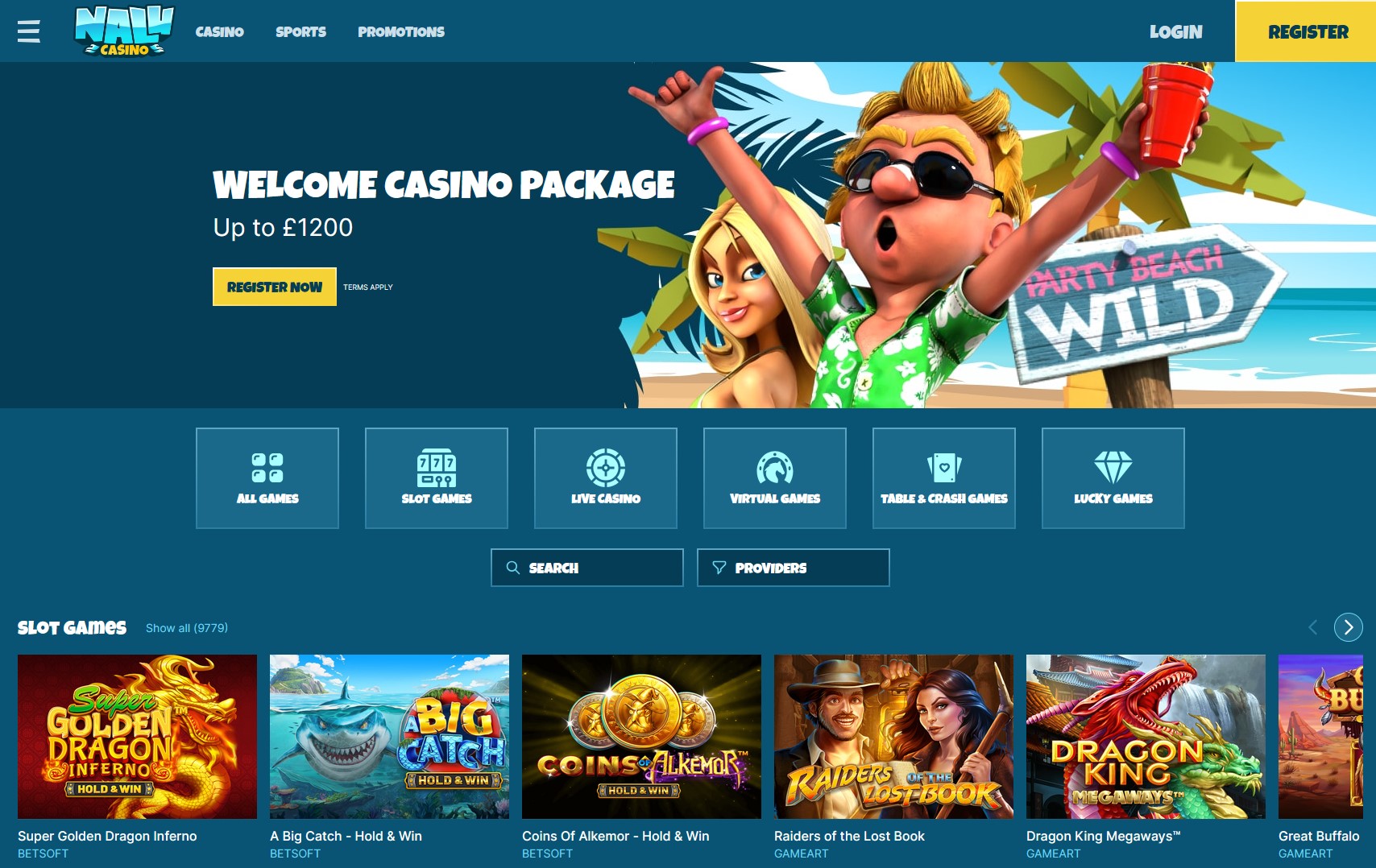 Nalu Casino Homepage
