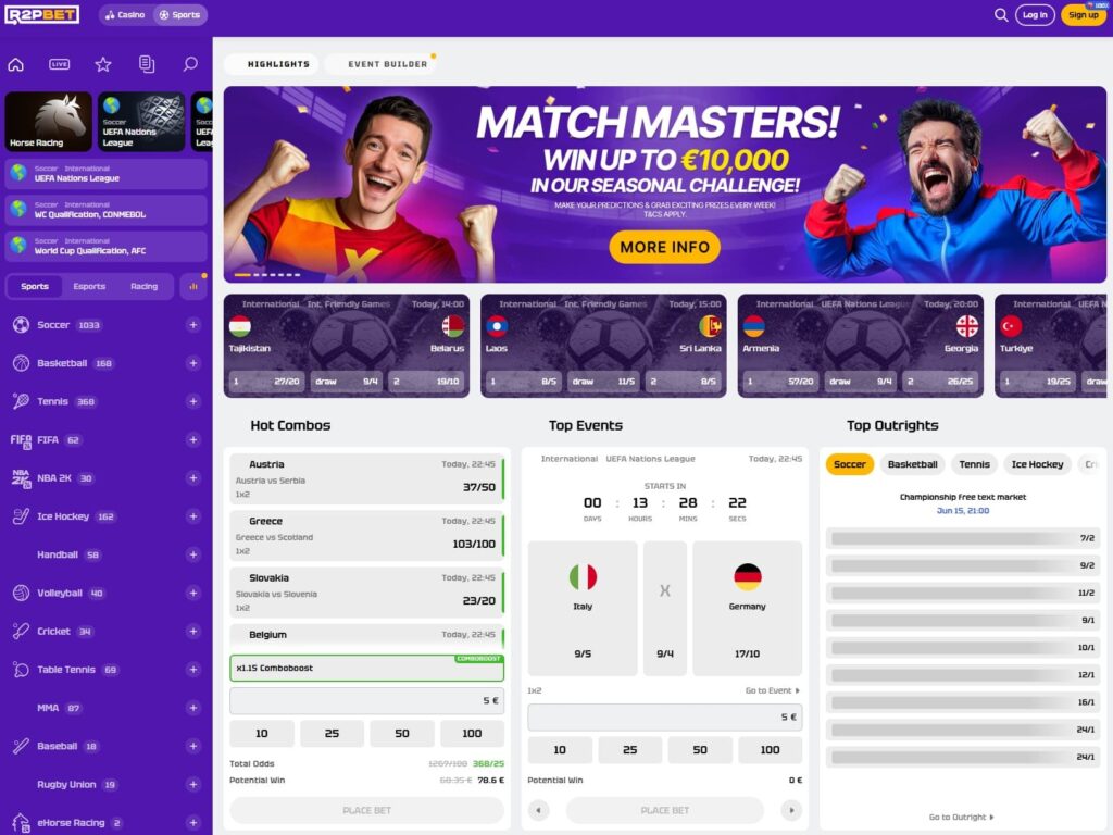 R2PBet betting