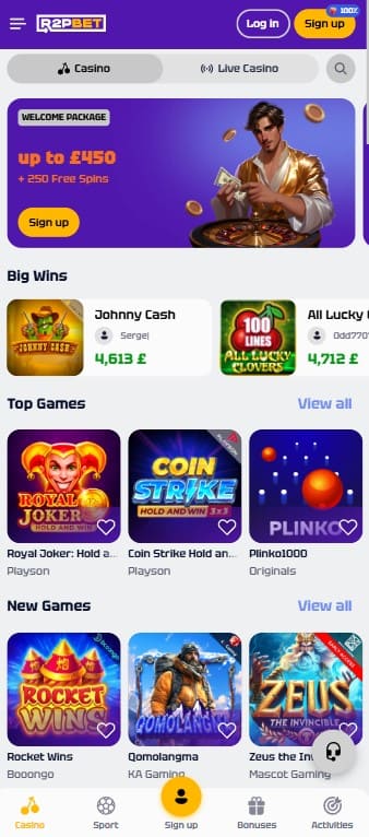 R2PBET Casino Mobile