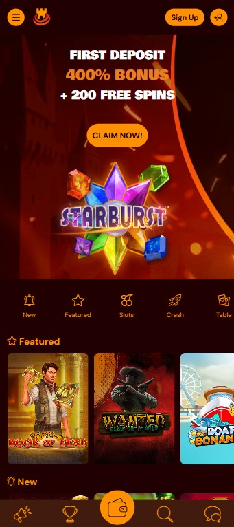 Spinscastle Casino on Mobile Devices