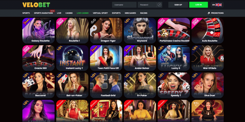 VeloBet Casino live