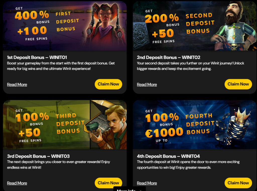 WinitBet Casino bonuses