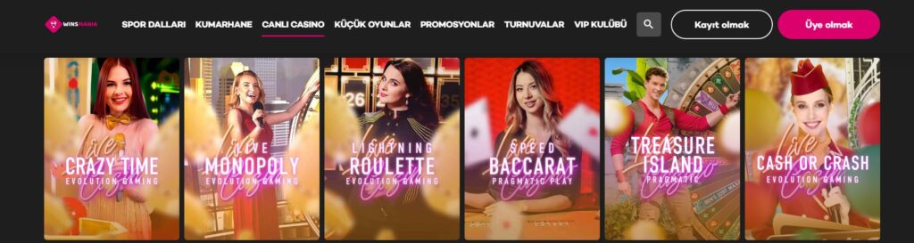 WinsMania Casino live