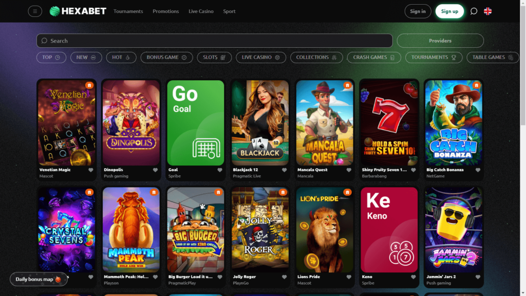 Hexabet Casino games