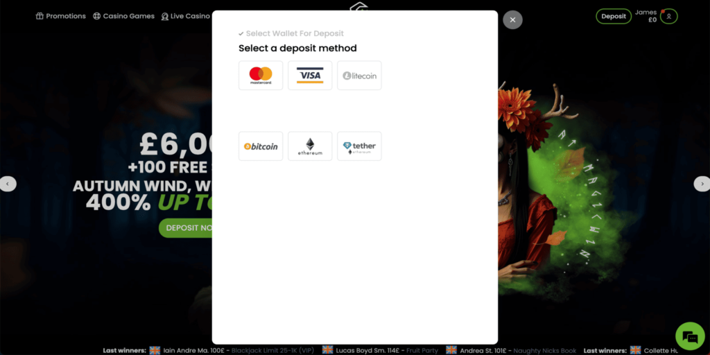 magic win casino payment methods