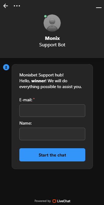Monixbet Casino Customer Care