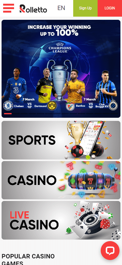 rolletto casino mobile version