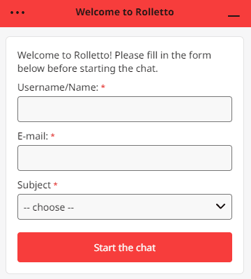 rolletto casino support