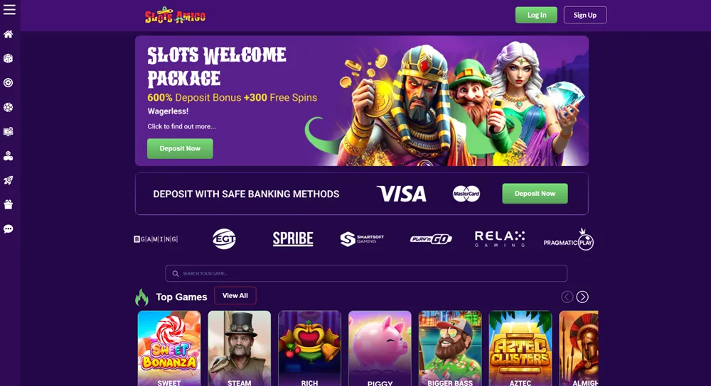 SlotsAmigo Casino mainpage