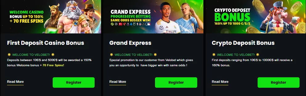 velobet bonuses and crypto bonus