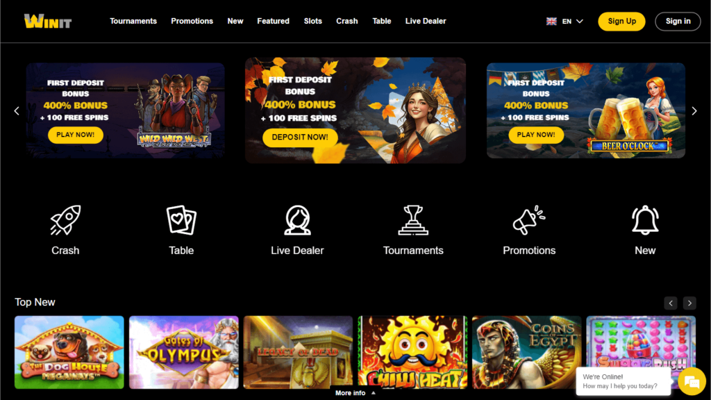 WinitBet Casino games